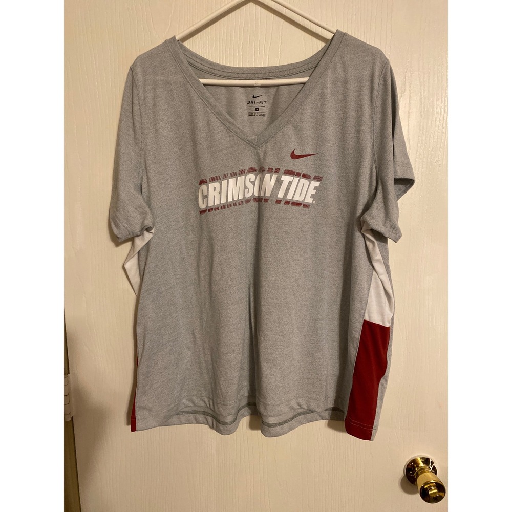 Nike Alabama Crimson Tide Dri-FIT Shirt Womens 2X Gray V-Neck Short Sleeve
0262